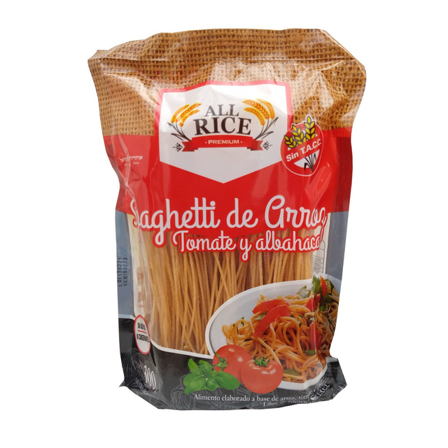 Spaghetti de Arroz, tomate y albahaca - All Rice